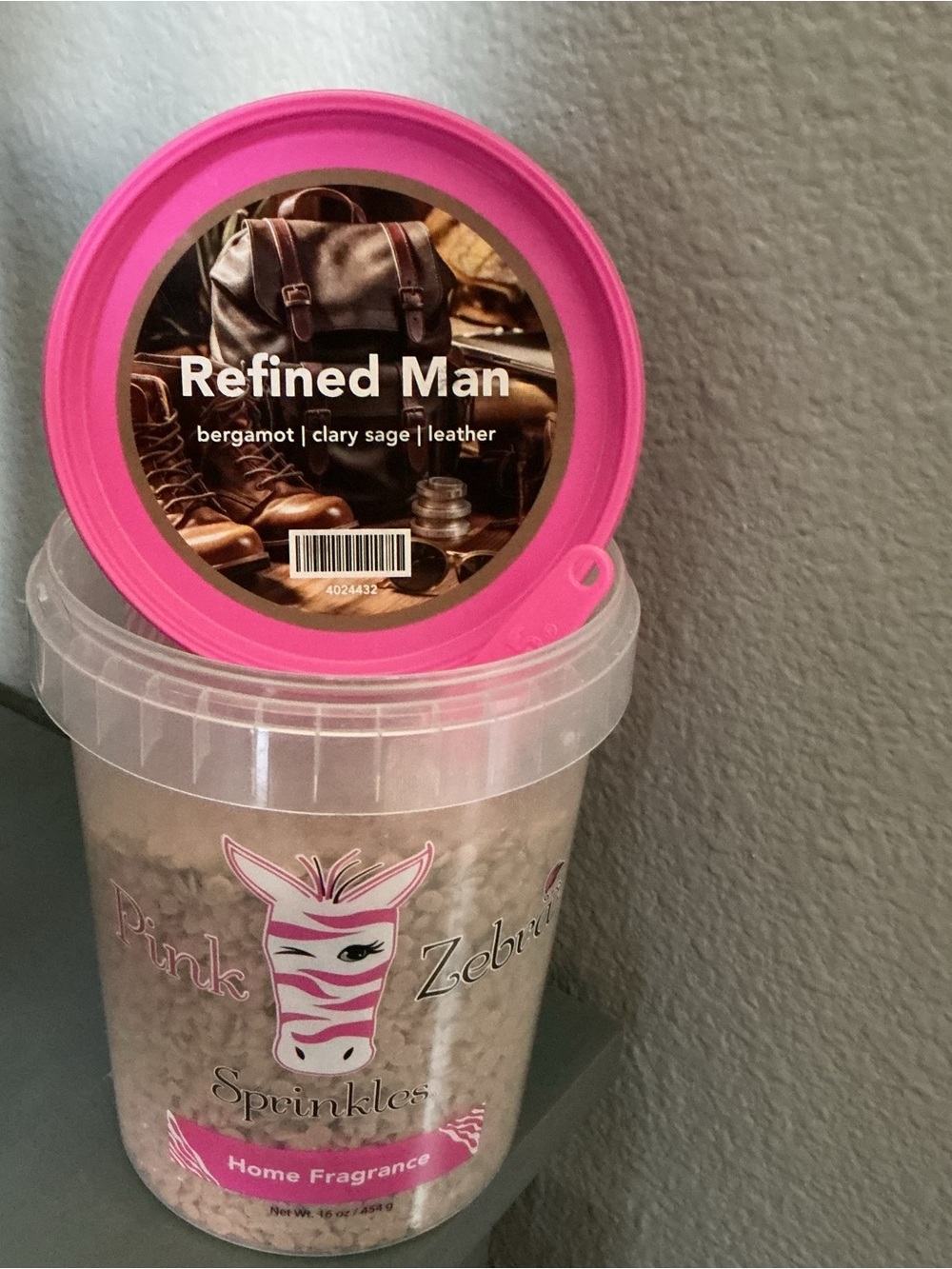 Refined Man Pink Zebra Wax Melts in a 4 oz blend bag